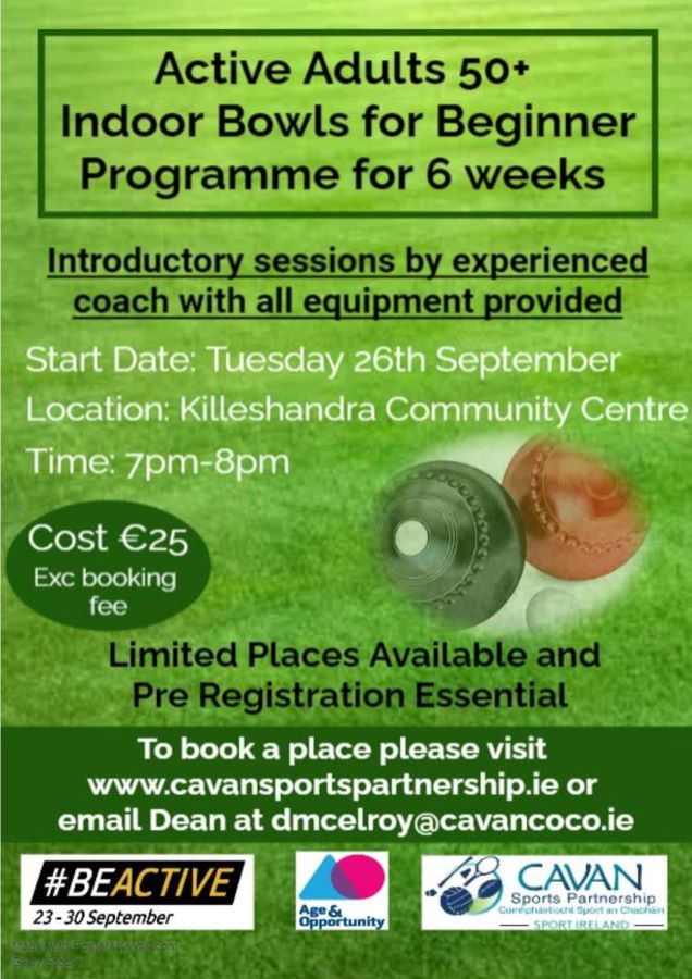 Indoor Bowls for Beginners Coming to Killeshandra 